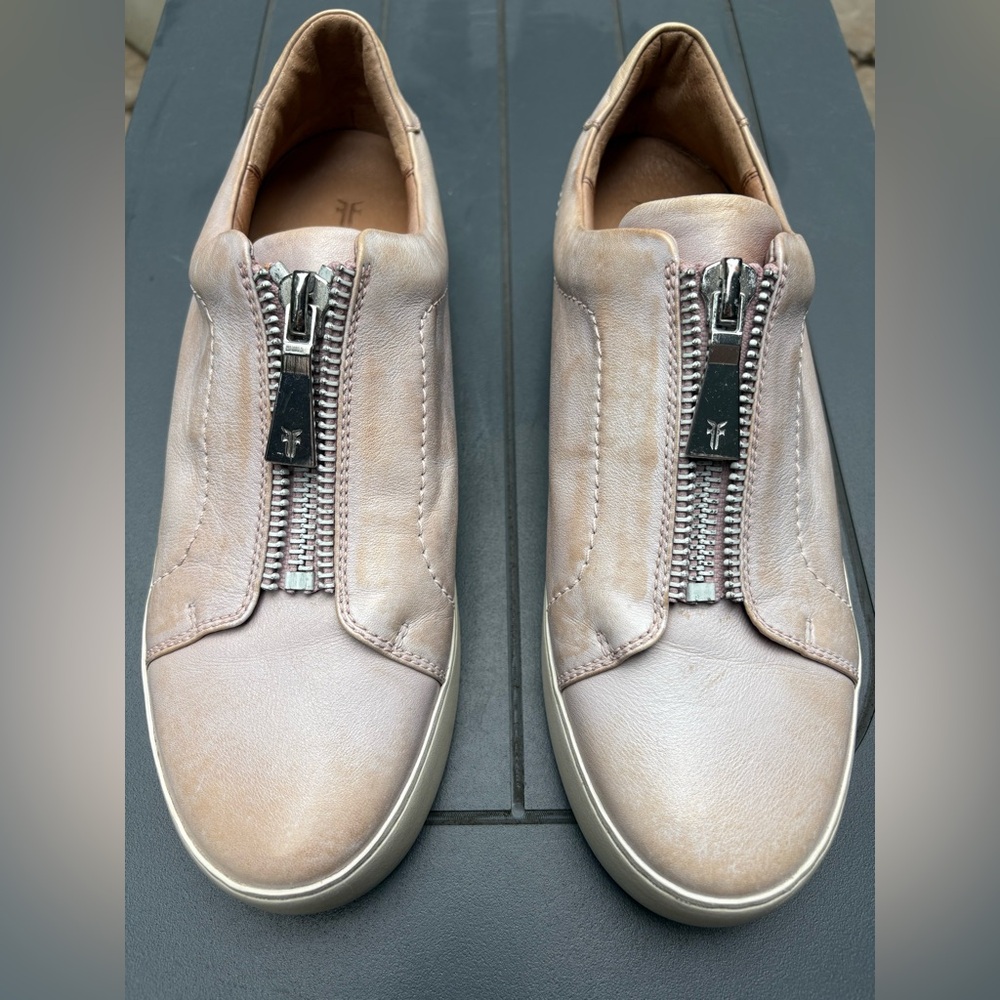 Frye Pale Pink Zippy Sneakers